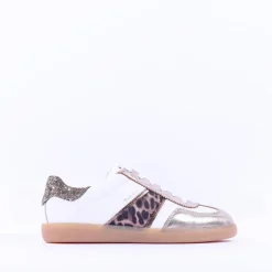 Women Tamaris Tati T Toe Laced Low Trainer - Leopard Combi