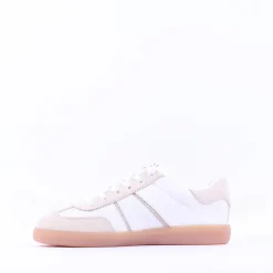 Women Tamaris Tati T Toe Laced Low Trainer - White Combi