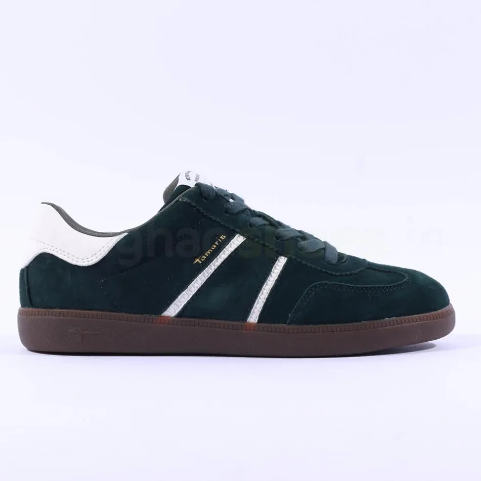 Women Tamaris Tati T Toe Laced Low Trainer - Green