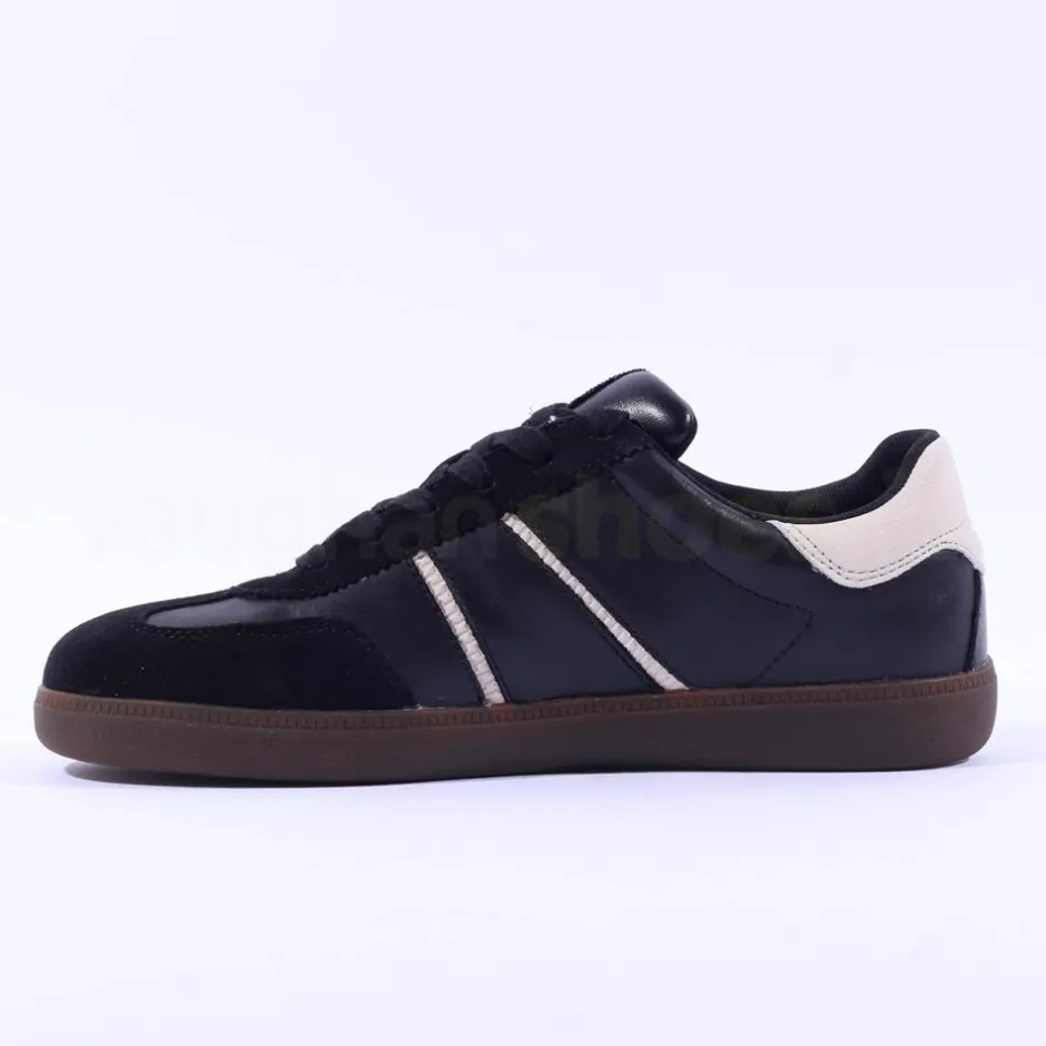 Women Tamaris Tati T Toe Laced Low Trainer - Black Combi