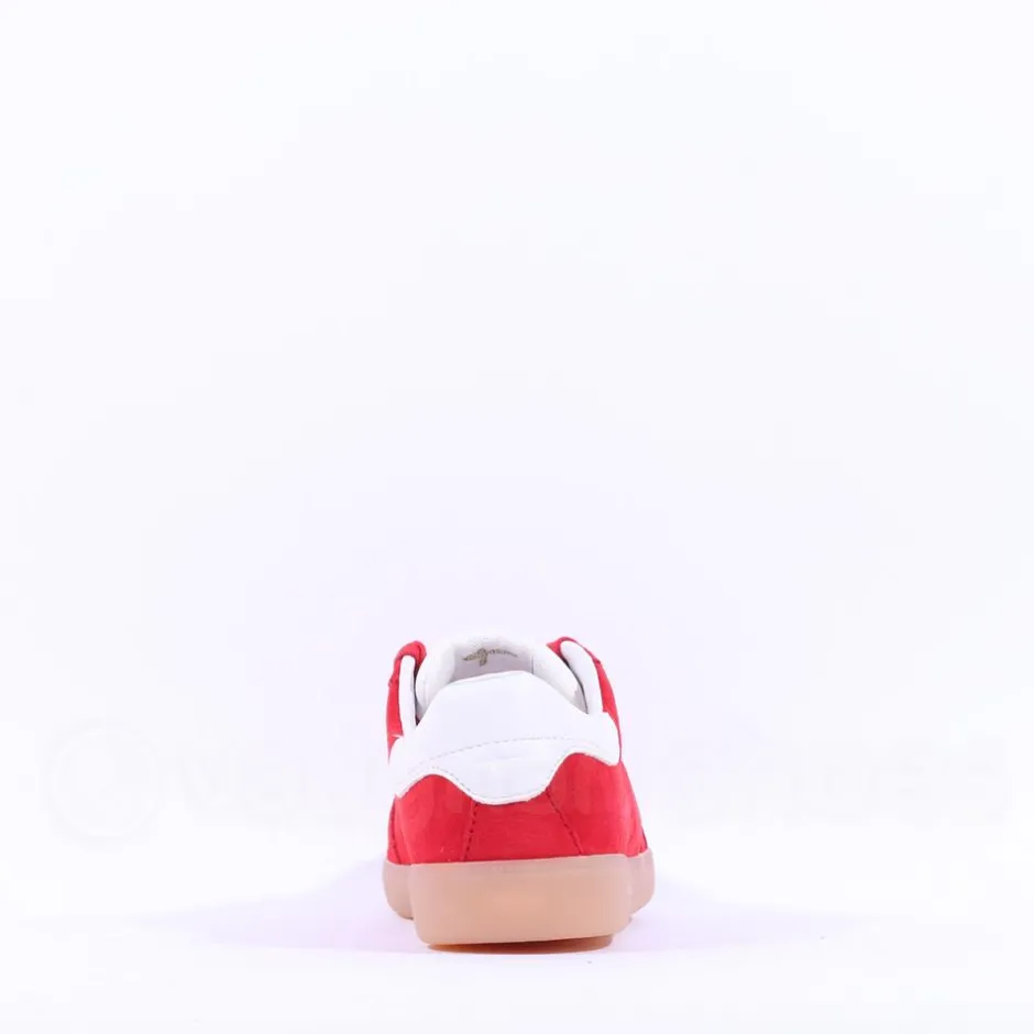 Women Tamaris Tati T Toe Laced Low Trainer - Red