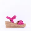 Women Gabor Teman Square Buckle Layered Sandal - Pink Suede