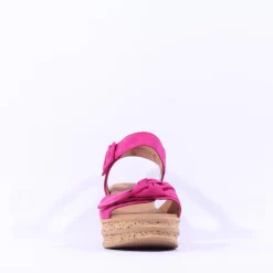 Women Gabor Teman Square Buckle Layered Sandal - Pink Suede