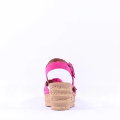 Women Gabor Teman Square Buckle Layered Sandal - Pink Suede