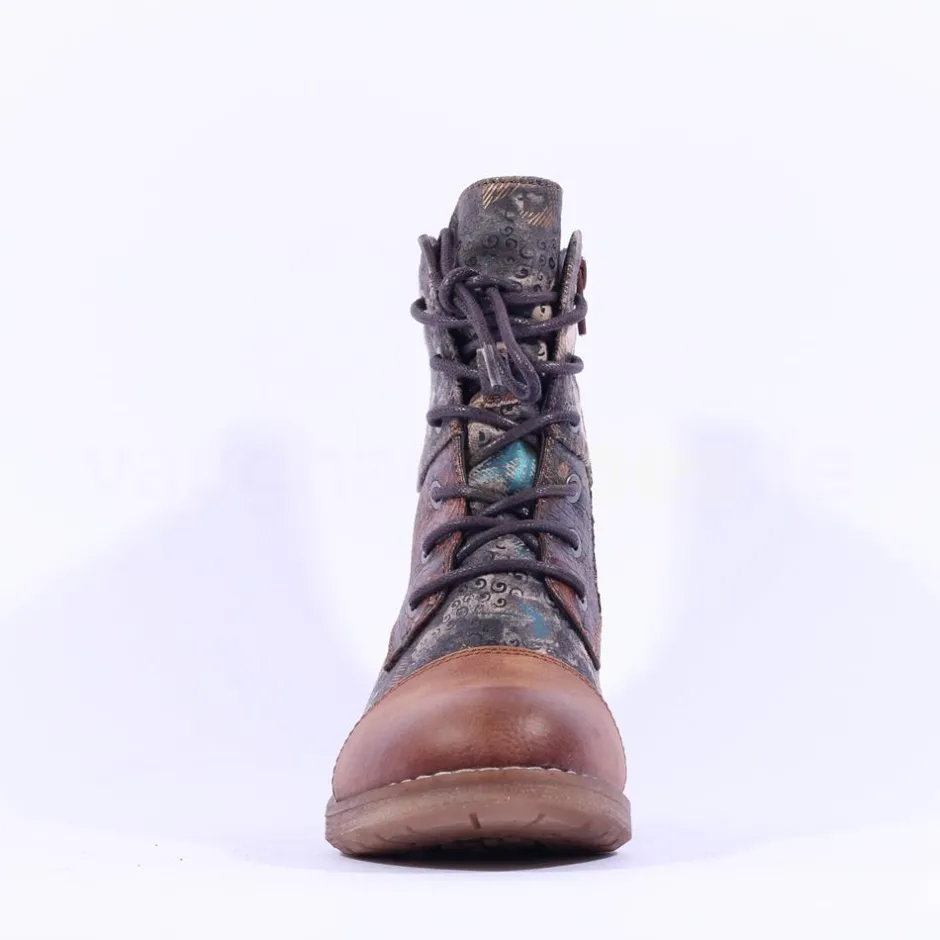 Women Rieker Tex Toe Cap Print Detail Boot - Multi Print