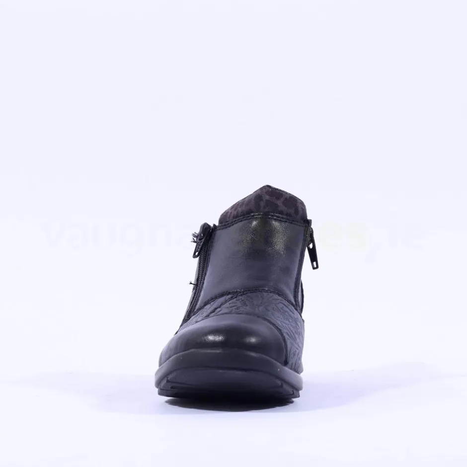 Women Rieker Tex Twin Zip Shoe - Black Combi