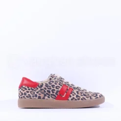 Women Paul Green Thick Gumsole Trainer - Red Leopard