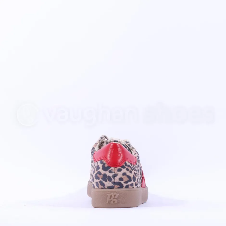 Women Paul Green Thick Gumsole Trainer - Red Leopard