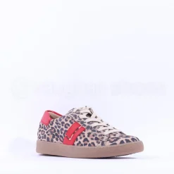 Women Paul Green Thick Gumsole Trainer - Red Leopard