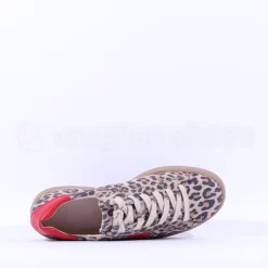 Women Paul Green Thick Gumsole Trainer - Red Leopard