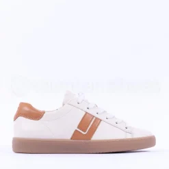 Women Paul Green Thick Gumsole Trainer - White Tan