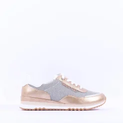Women Marco Tozzi Torsa Bungee Lace Trainer - White Gold