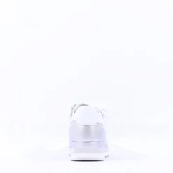 Women Marco Tozzi Torsa Bungee Lace Trainer - White Silver