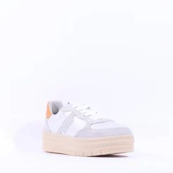 Women Tamaris Triple Platform Bold Trainer - Silver