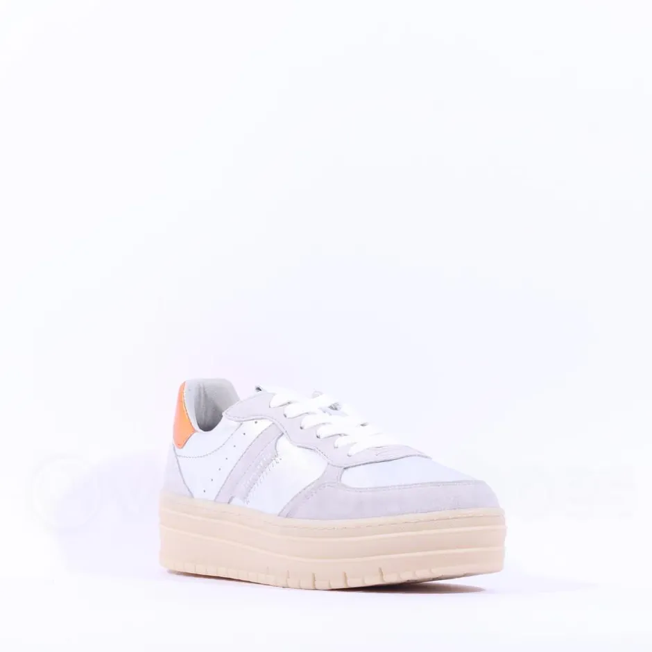 Women Tamaris Triple Platform Bold Trainer - Silver