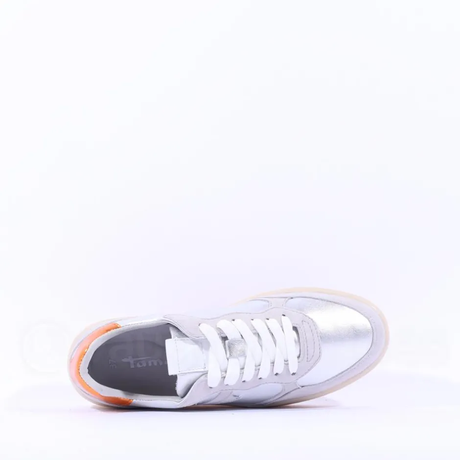 Women Tamaris Triple Platform Bold Trainer - Silver