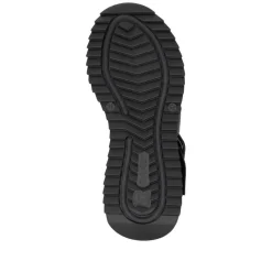 Women Rieker Twin Velcro Strap Sandal - Black Leather