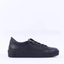Women Gabor Twin Zip Platform Trainer Wisdom - All Black