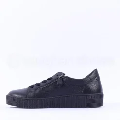 Women Gabor Twin Zip Platform Trainer Wisdom - All Black