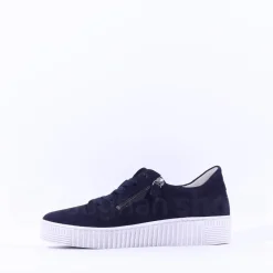 Women Gabor Twin Zip Platform Trainer Wisdom - Navy