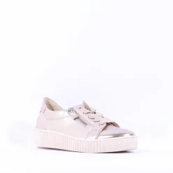 Women Gabor Twin Zip Platform Trainer Wisdom - Metallic Leather