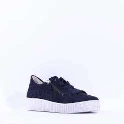 Women Gabor Twin Zip Platform Trainer Wisdom - Navy
