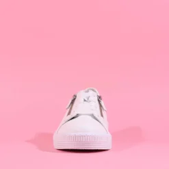 Women Gabor Twin Zip Platform Trainer Wisdom - White Leather