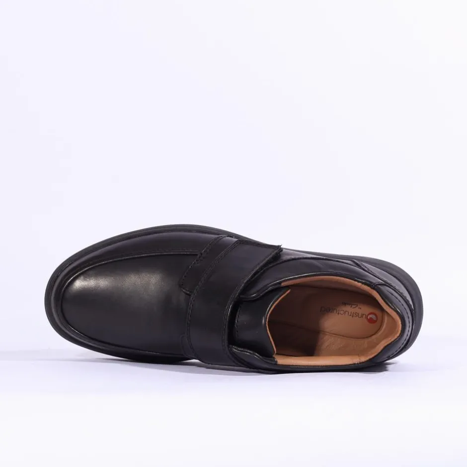 Clarks Men Un Abode Strap (Wide Fit) - Black Leather