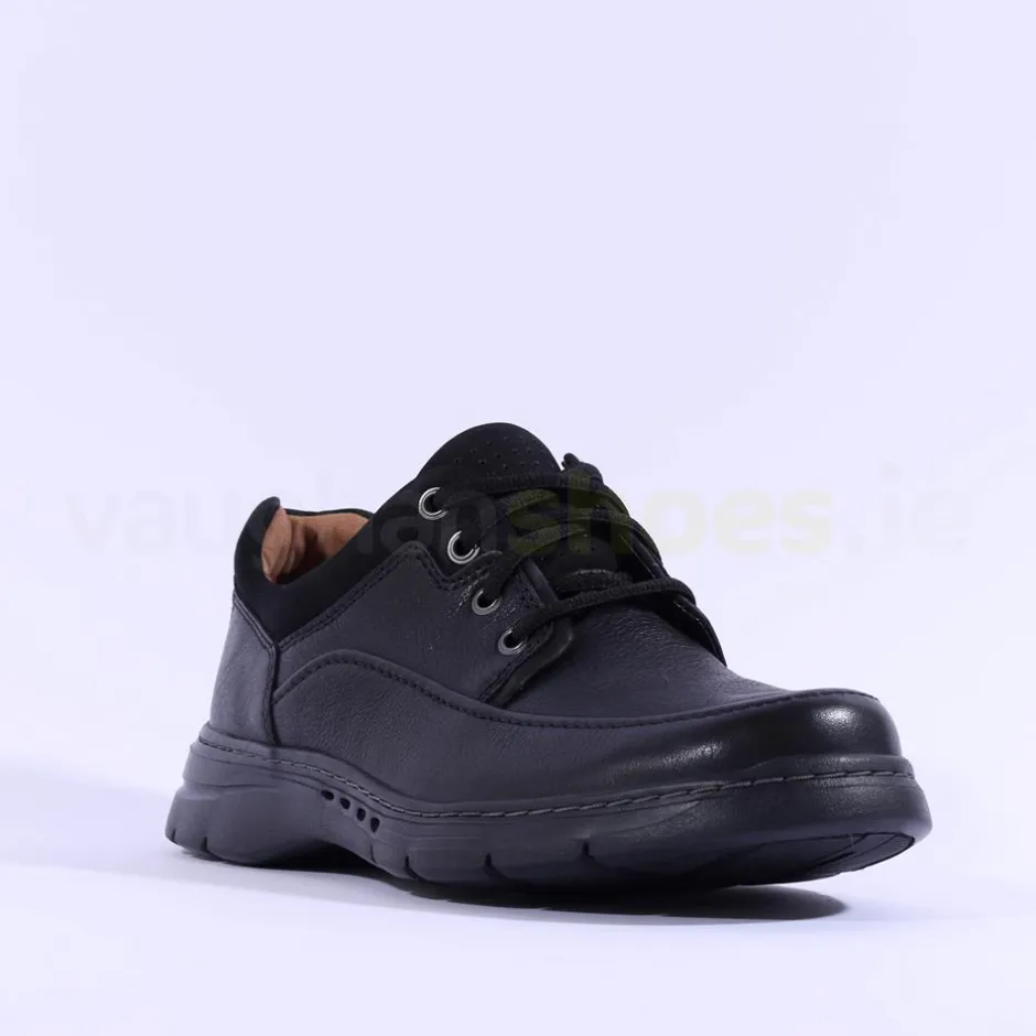 Clarks Men Un Brawley Lace - Black Leather