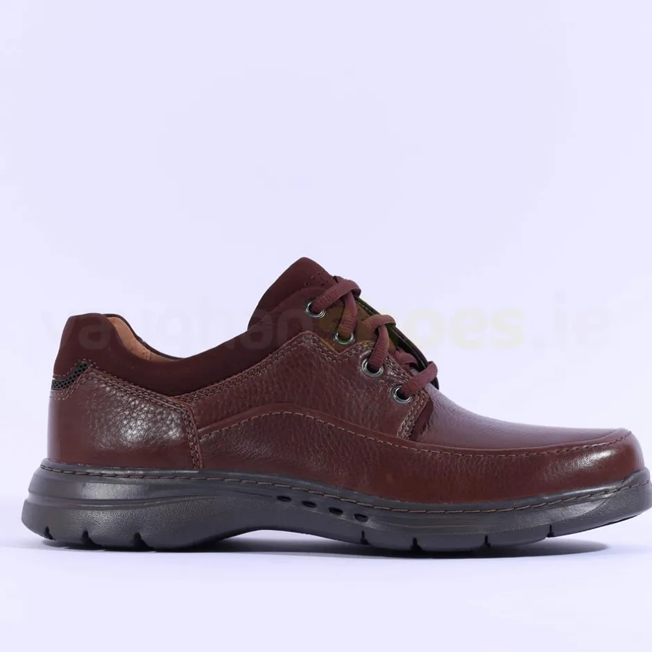 Clarks Men Un Brawley Lace - Mahogany Leather