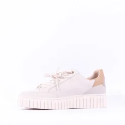 Women S.Oliver Unila Side Zip Platform Trainer - Cream Combi