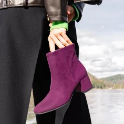Women Marco Tozzi Vacco Block Heel Boot - Purple