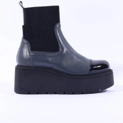 Women Marco Moreo Vale Platform Toe Cap Boot - Blue Grey Leather