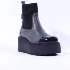 Women Marco Moreo Vale Platform Toe Cap Boot - Blue Grey Leather