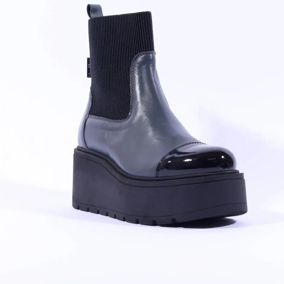 Women Marco Moreo Vale Platform Toe Cap Boot - Blue Grey Leather