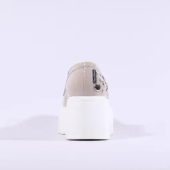 Women Marco Moreo Vale Stud Slip On Wedge - Beige Patent
