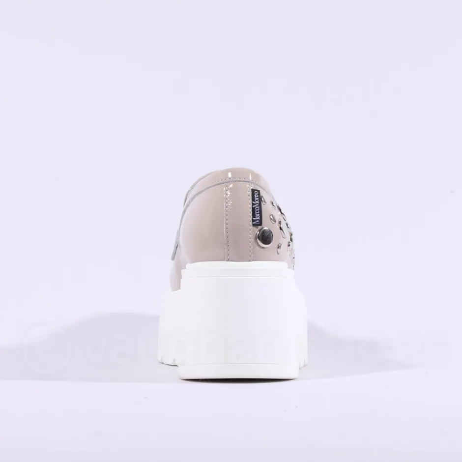 Women Marco Moreo Vale Stud Slip On Wedge - Beige Patent