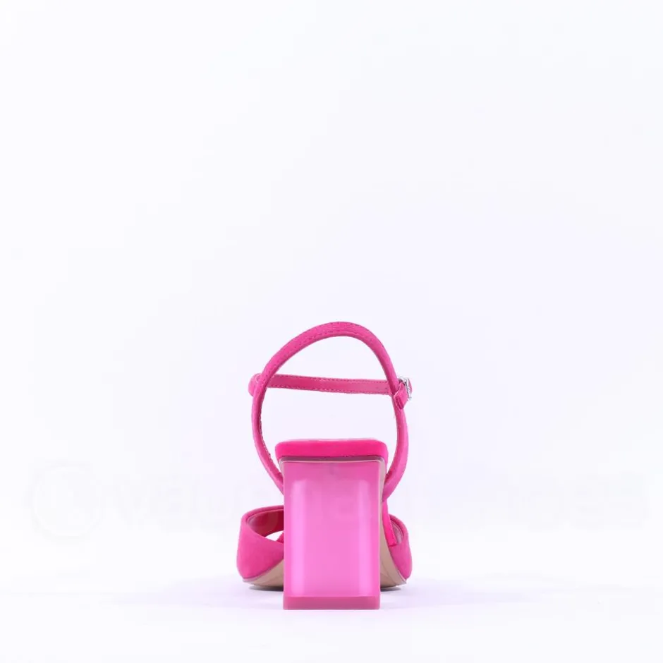 Women Tamaris Valenzia Block Heel Sandal - Fuchsia