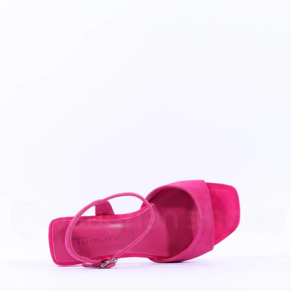Women Tamaris Valenzia Block Heel Sandal - Fuchsia