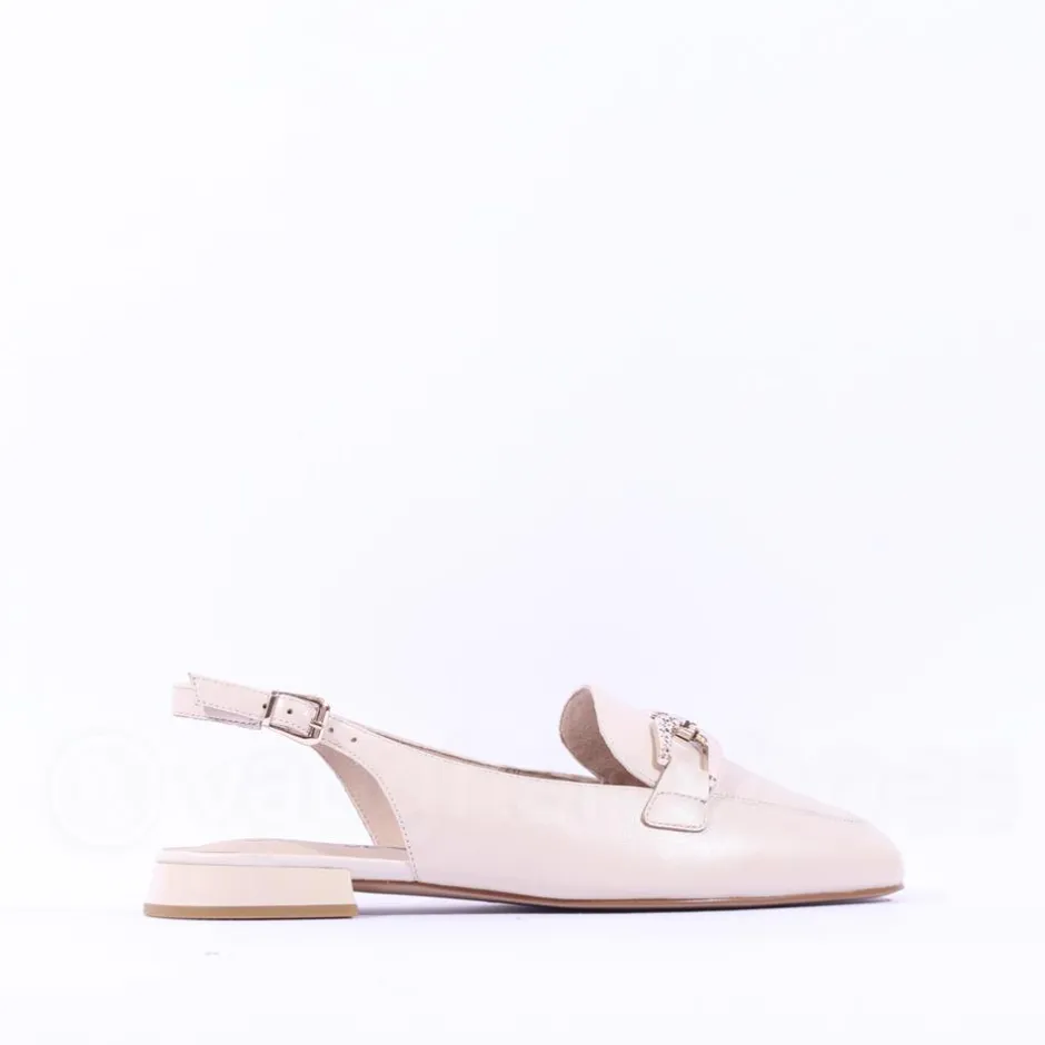 Women Caprice Vanny Flat Slingback Link Shoe - Cream Leather
