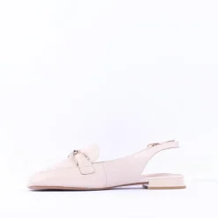 Women Caprice Vanny Flat Slingback Link Shoe - Cream Leather