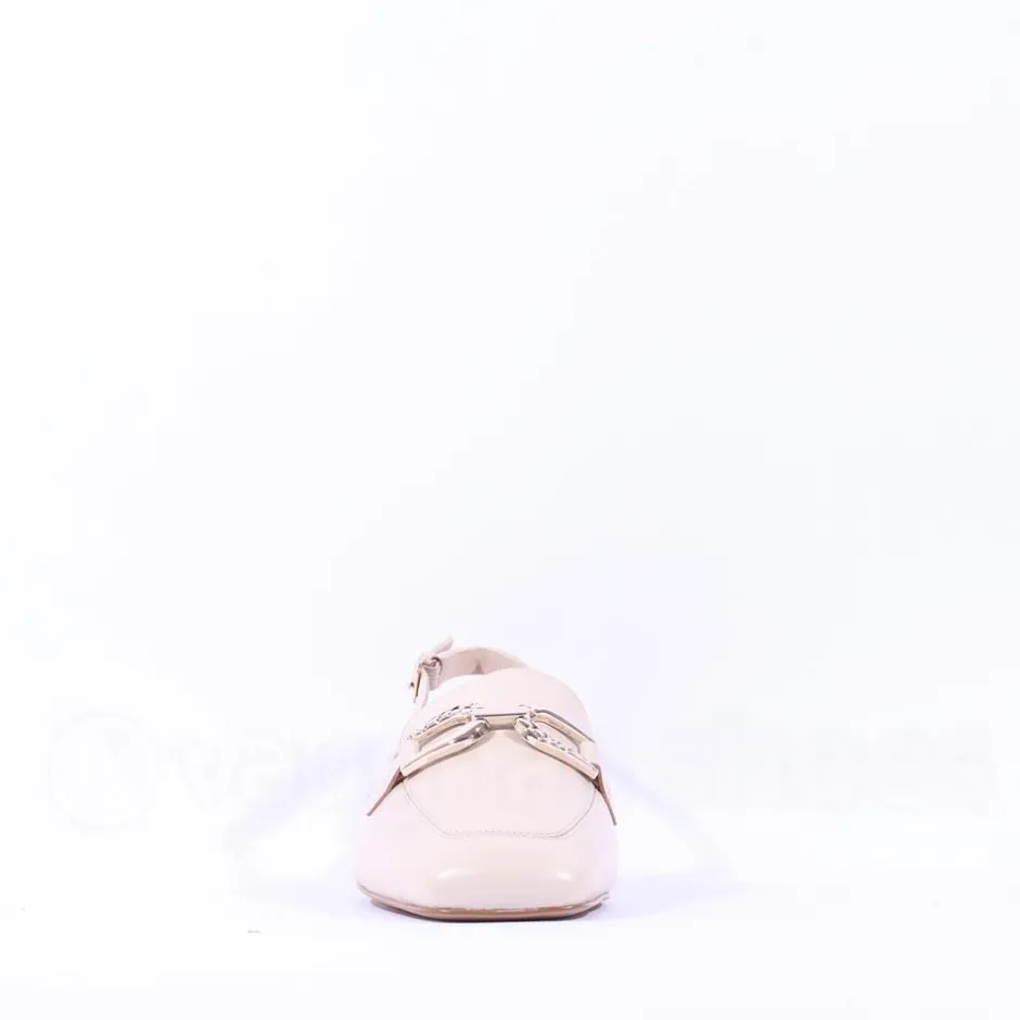 Women Caprice Vanny Flat Slingback Link Shoe - Cream Leather