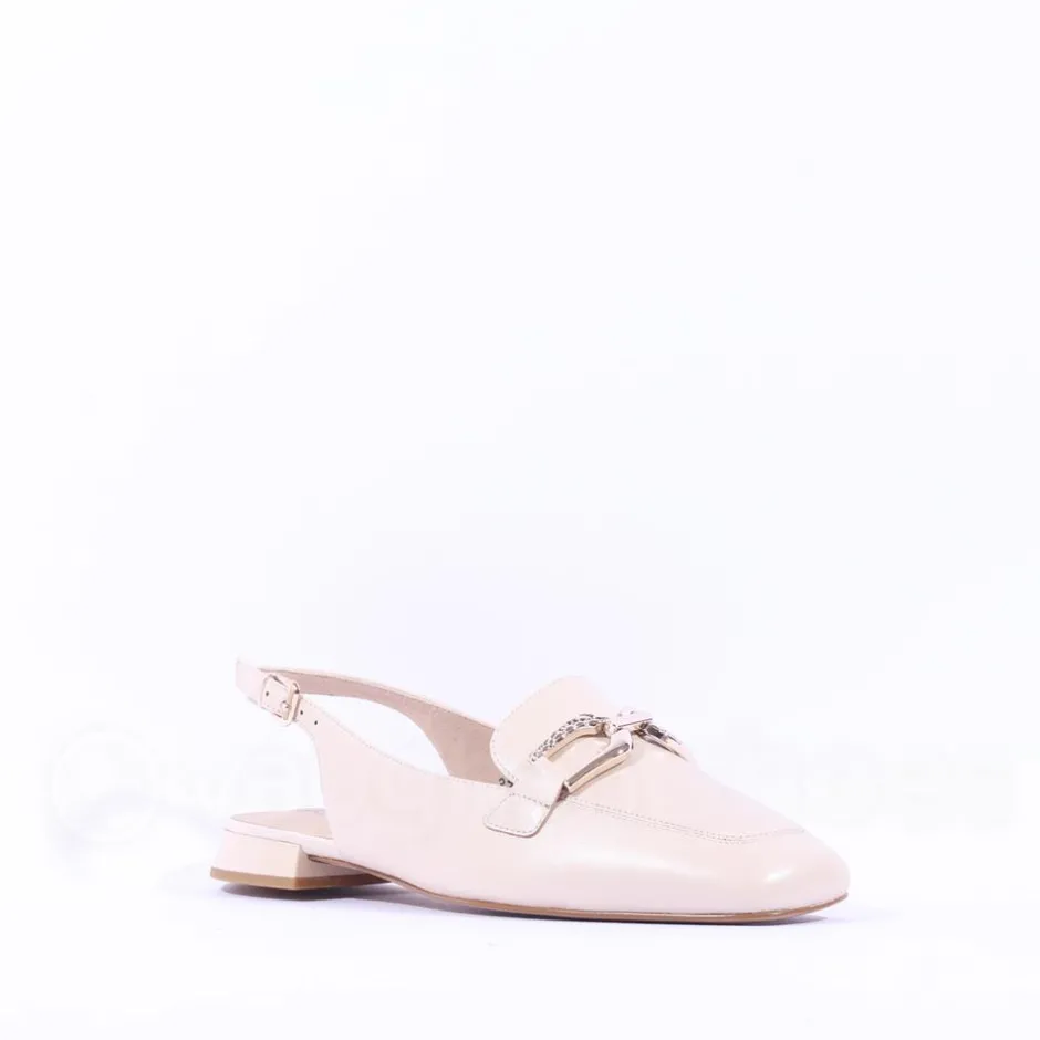 Women Caprice Vanny Flat Slingback Link Shoe - Cream Leather