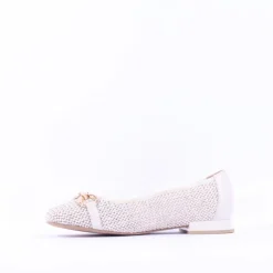 Women Caprice Vanny Low Heel Weave Loafer - Off White Combi