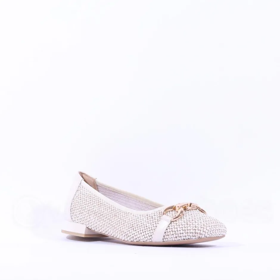 Women Caprice Vanny Low Heel Weave Loafer - Off White Combi
