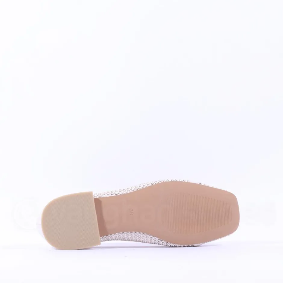 Women Caprice Vanny Low Heel Weave Loafer - Off White Combi