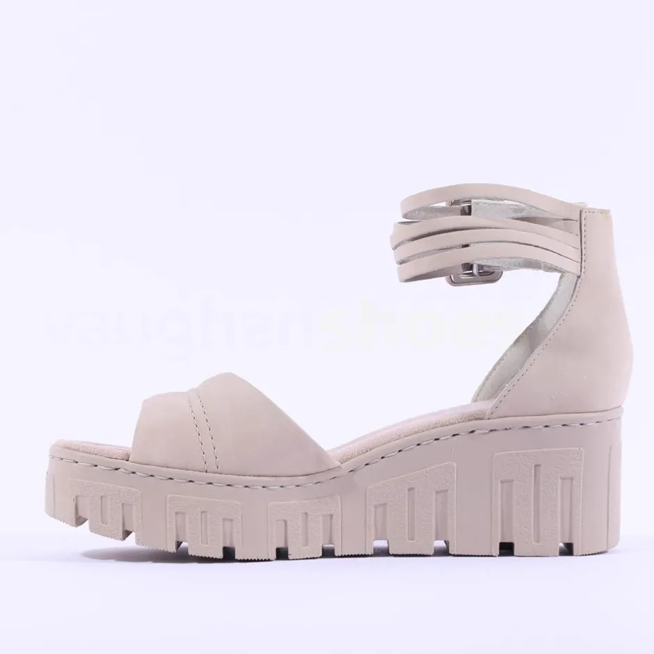 Women Rieker Velcro Ankle Strap Sandal - Beige