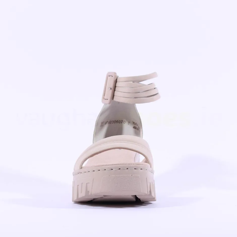 Women Rieker Velcro Ankle Strap Sandal - Beige