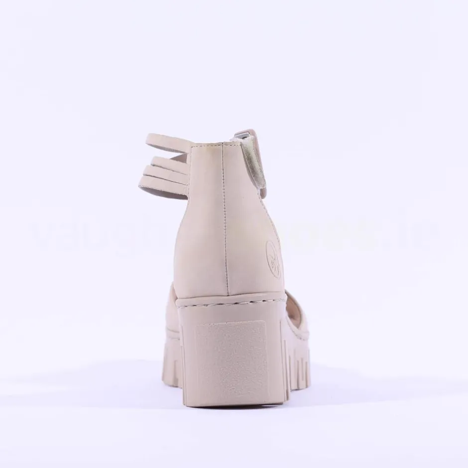 Women Rieker Velcro Ankle Strap Sandal - Beige