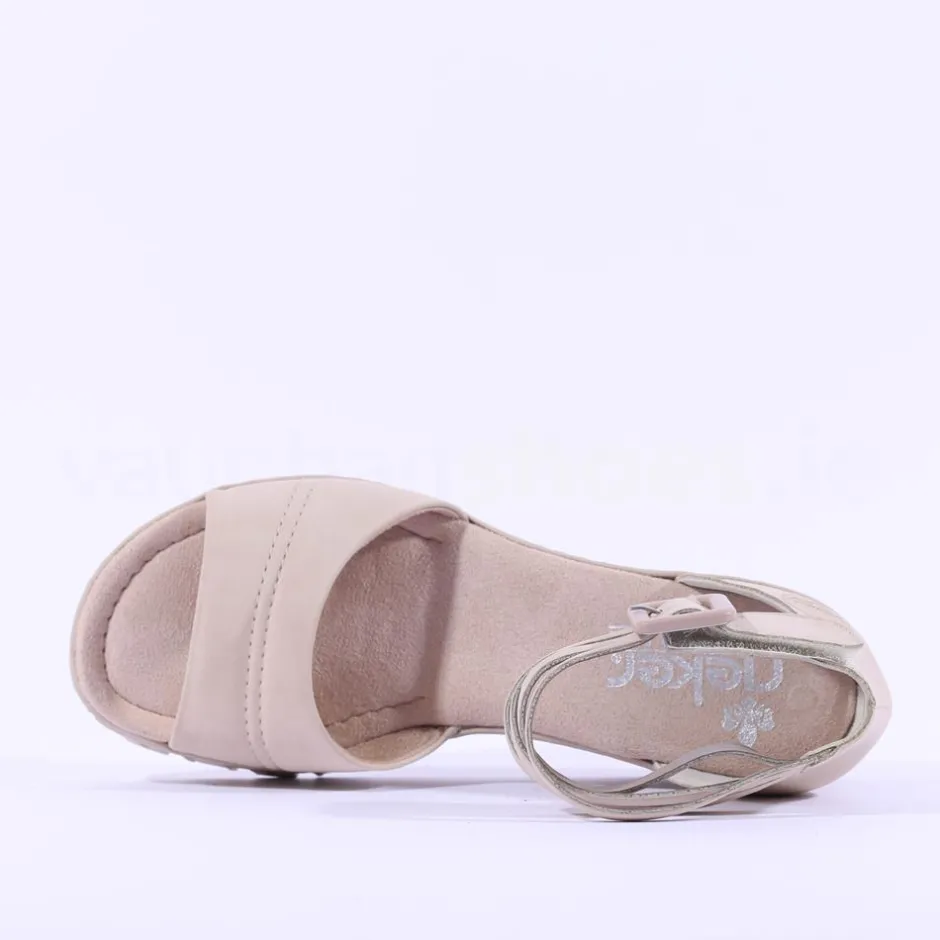 Women Rieker Velcro Ankle Strap Sandal - Beige
